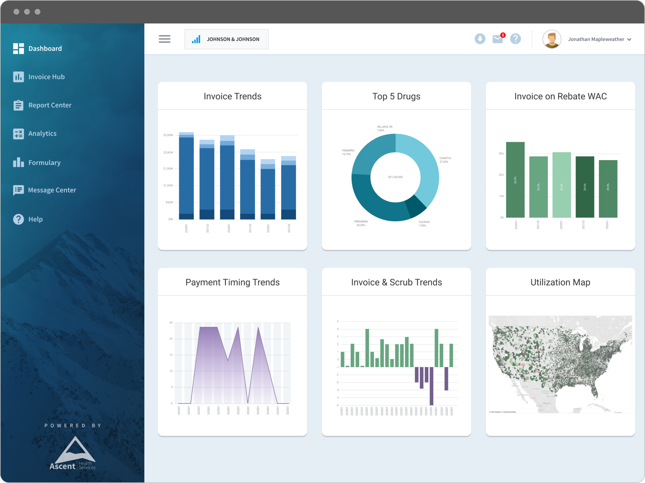 Ascent Dashboard Expanded Menu