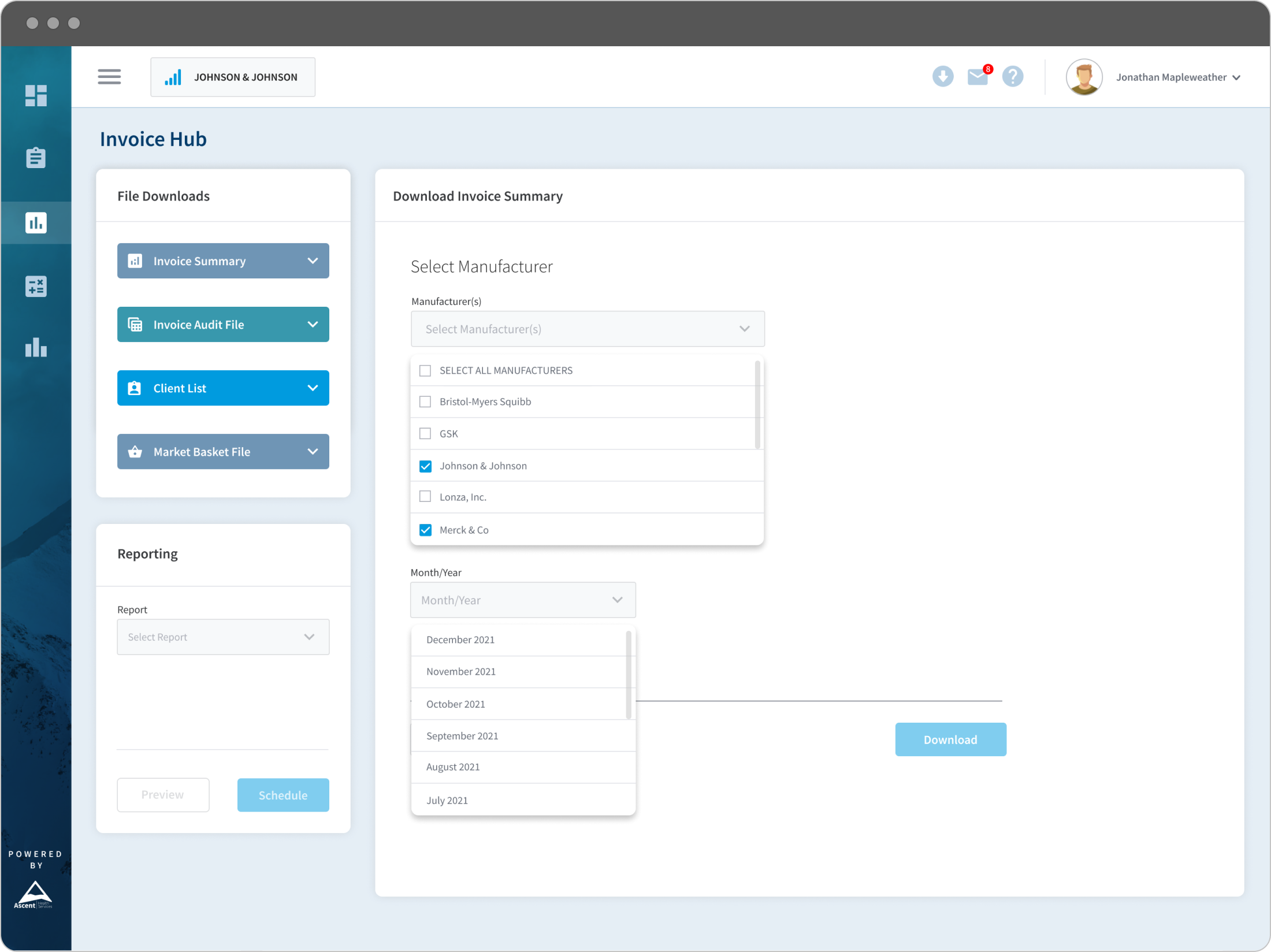 Invoice Hub Summary Drop-Down Fields
